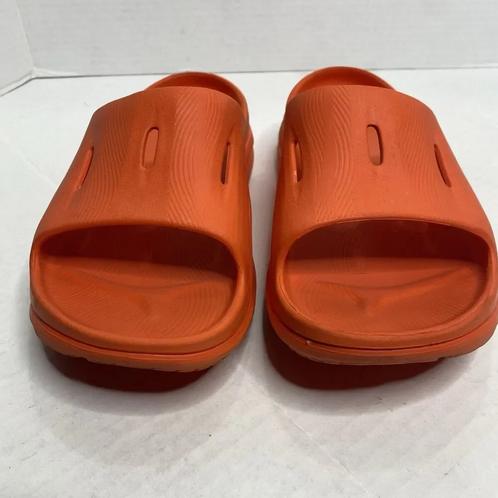 Hoka One One Slide 3 Sandals Mens 12 Orange Ora Recovery Comfort Shoes